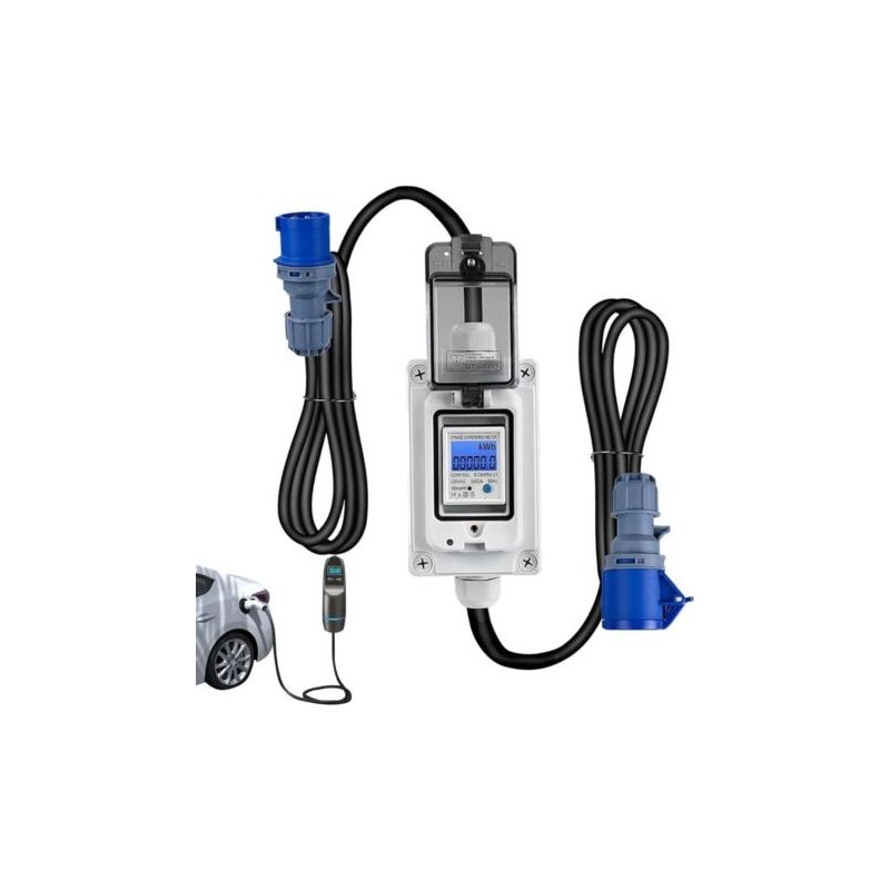 Tragbarer Digitaler Stromzähler, 230v 16a Energieverbrauchsmesser Mit 3m Langem Flexiblem Gummikabel, Misst Den Stromverbrauch Für Wohnmobile Und Haushalte.