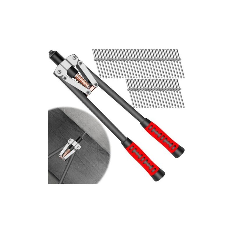 43 Cm (17 Zoll) Langes Nietzangenset Mit 100 Blindnieten In Den Größen 2,4, 3,2, 4,0 Und 4,8 Mm. Professionelle Nietzange Für Aluminium- Und Edelstahlnieten.