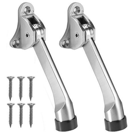 2-teiliger Türstopper, Türhalter Mit Weichem Gummipuffer Und Schrauben – Zinklegierung – 13 Cm
