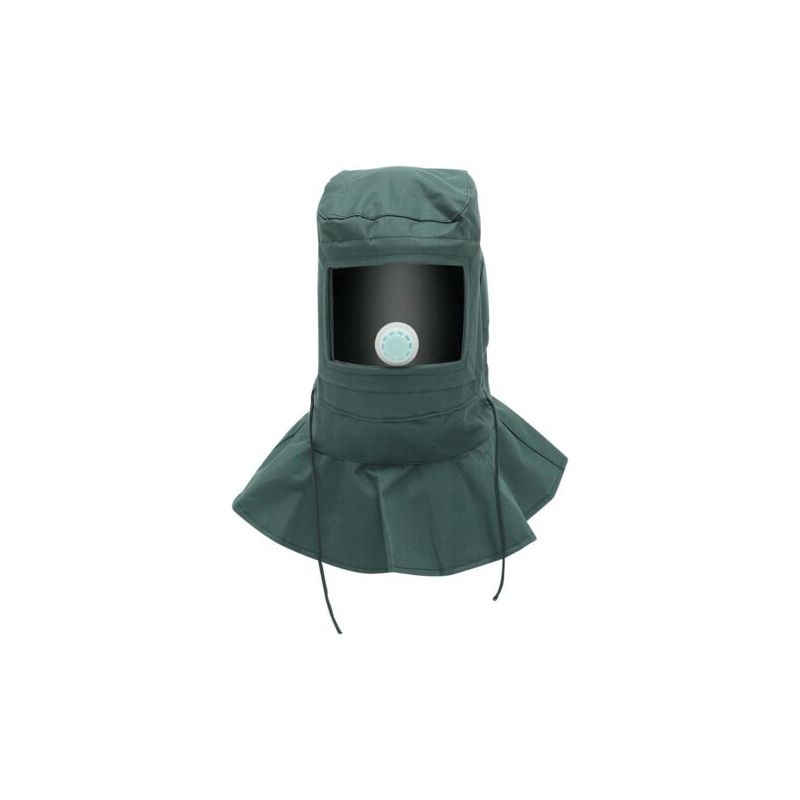 Sandstrahlhaube, Staubmaske Zum Schleifen, Schutzhelm Für Sandstrahler Und Lackierer Mit Klarem Visier Und Ventil, Grün