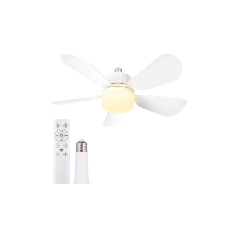 50-cm-deckenventilator Mit E27-stecker, Led-deckenventilator Mit Stecker Für Badezimmer, Küche, Schlafzimmer Und Garage, 1 Stück