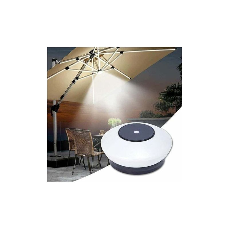 Led-schirmleuchte Mit 10 Modi, Verstellbare Kabellose Bluetooth-garten- Und Terrassen-schirmleuchte (farbe)