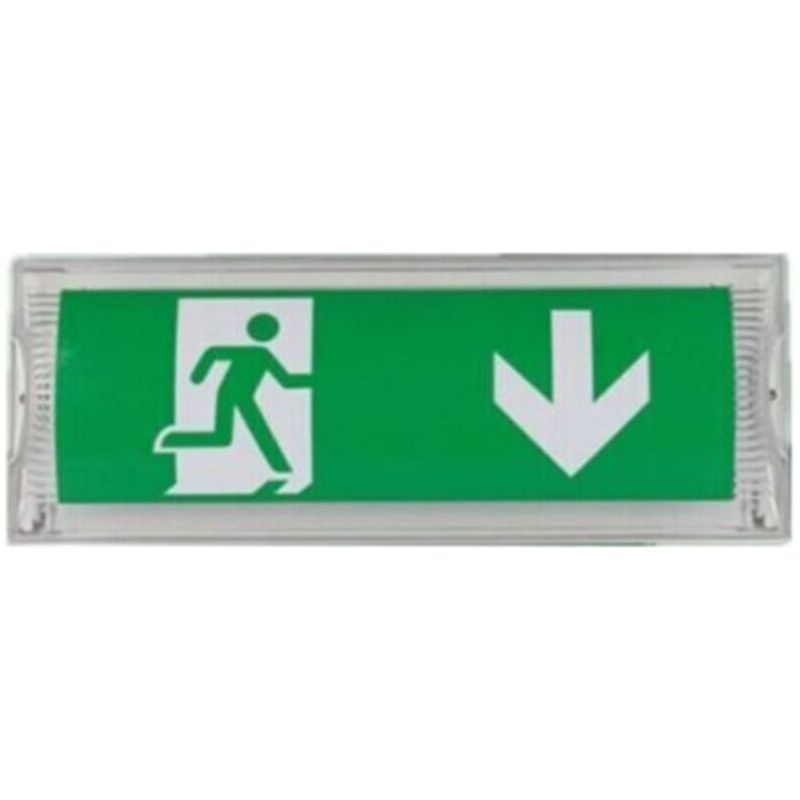 Led-notleuchte Mit Akku Für Bis Zu 3 Stunden Betriebsdauer, Schutzart: Ip 65, Notausgangsschild, Leuchtschild, Hell