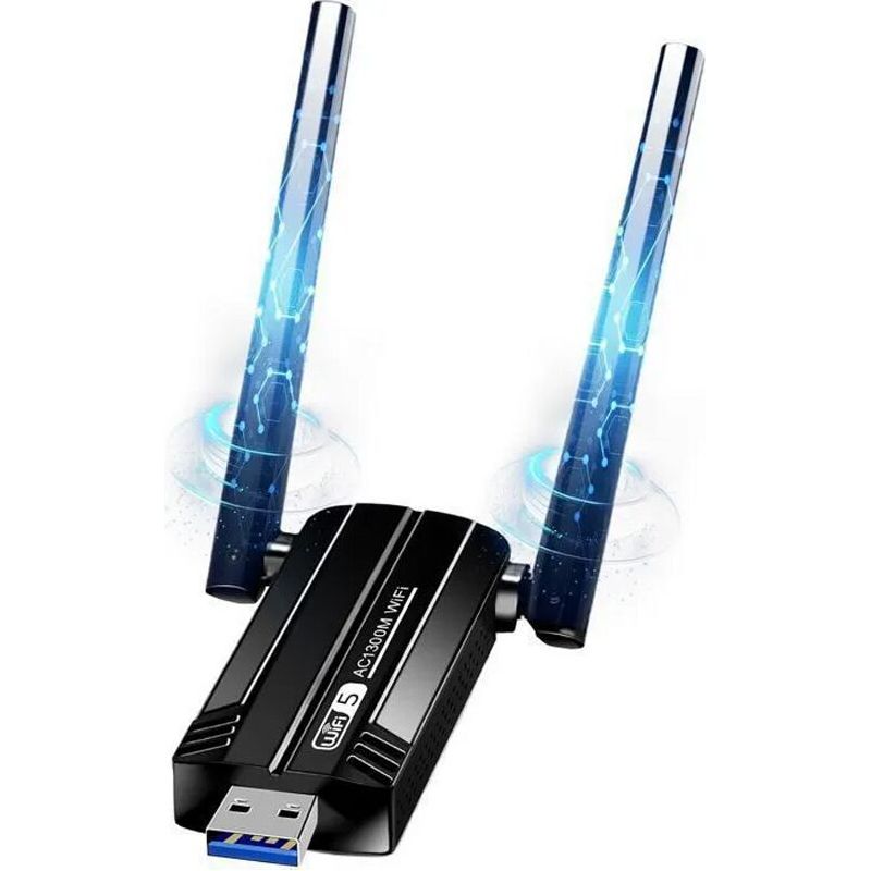 Hochleistungs-wlan-adapter, Ac1300 Mbit/s, Usb 3.0 Dualband-wlan-antenne (2,4 Ghz/5 Ghz), Wlan-dongle, Kompatibel Mit Windows 11/10/8/7/xp
