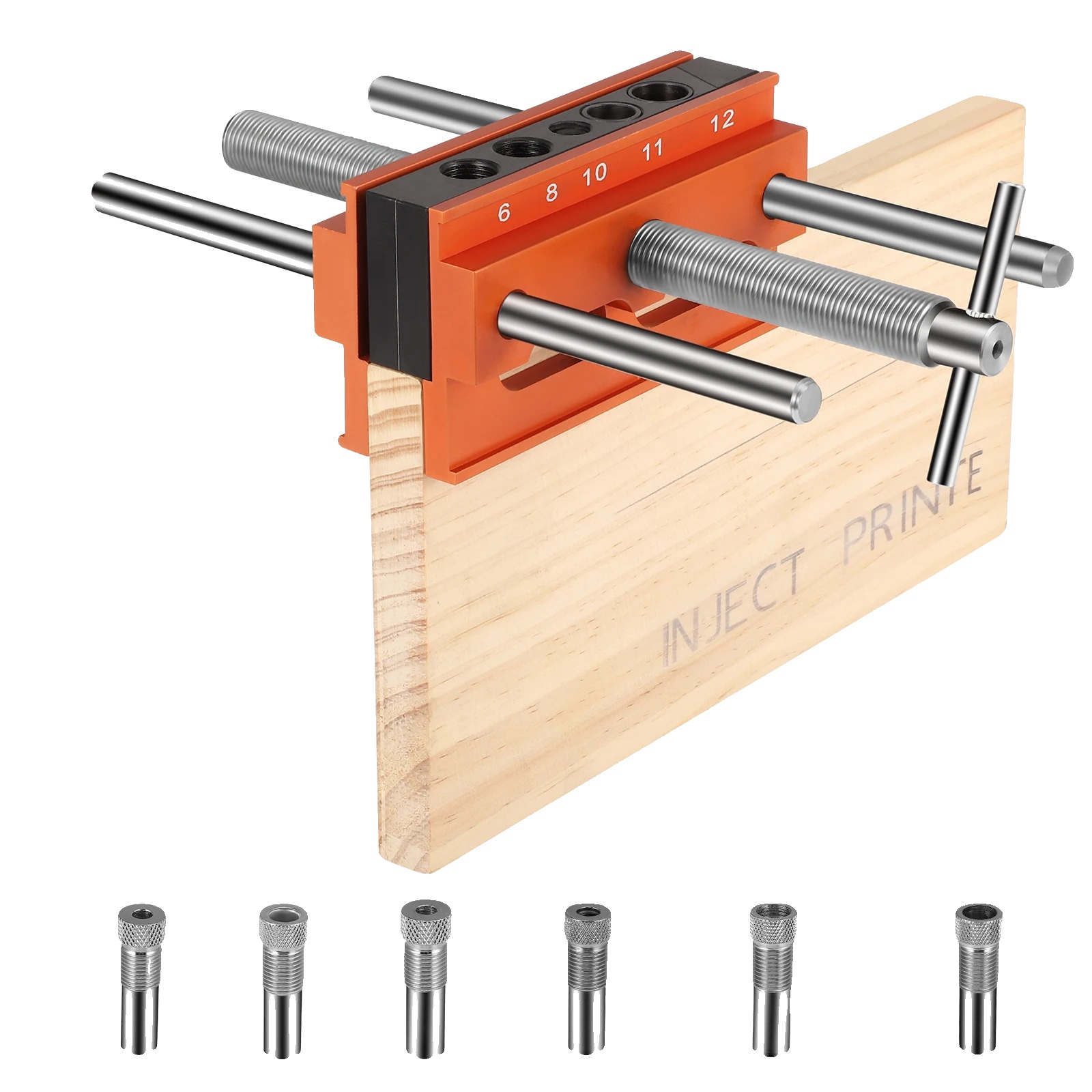 Selbstzentrierende Dübelvorrichtung, Präzisionsbohren, Flexible Holzstärke