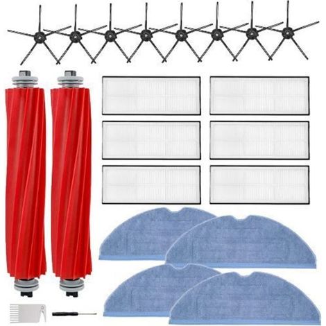 22 Pièces Détachées Pour Aspirateurs Robots S7 S7+ S7 Maxv, S7 Maxv Plus T7s T7 Plus T7s Plus, 2 Brosses Rotatives, 6 Filtres, 8 Brosses Latérales, 4 Lingettes Humides