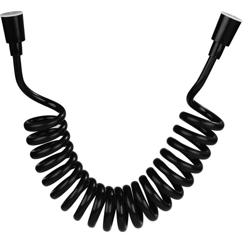 Duschschlauch, Schaumstoff-duschschlauch Mit Kupferkappe, Federbelasteter Teleskopschlauch, Einziehbarer Schlauch Für Handbrause, Toilette Und Bidet (2 M, Schwarz)