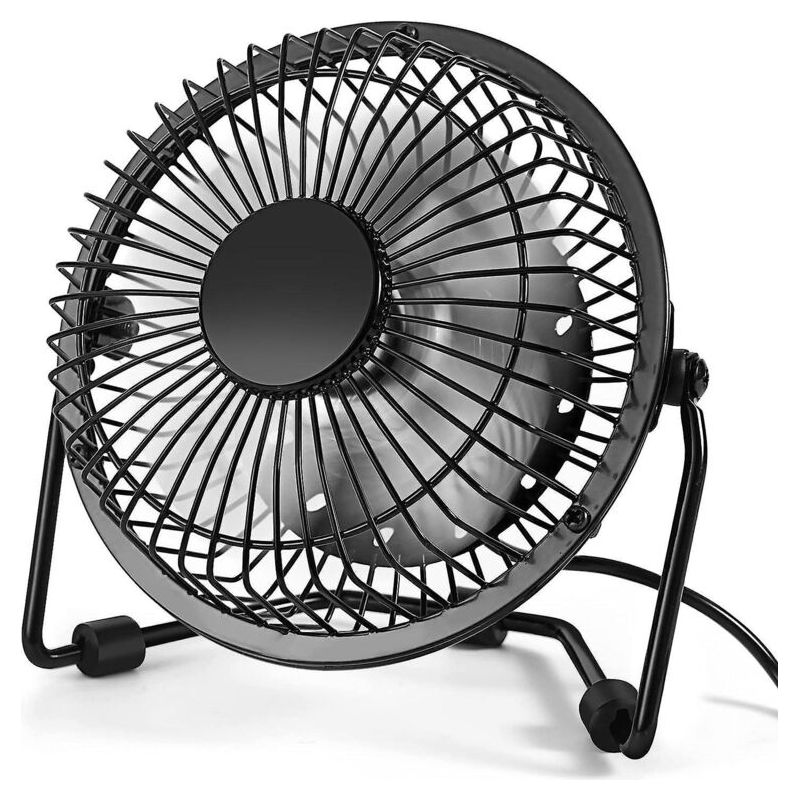 Kompakter Tischventilator, Tragbarer 10-cm-usb-tischventilator, Mini-metallventilator Mit Usb-anschluss, Hohe Windgeschwindigkeit, Leiser Betrieb