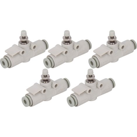 Raccords Pneumatiques De Régulation En Pvc, Valve D'Accélérateur Droite À Travers 5 Pièces Pour Tuyau De 4mm De Diamètre