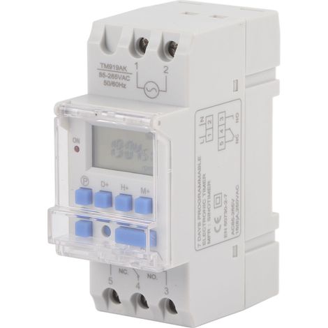 Minuterie Hebdomadaire 12/24 H, 16 A, 85-265 V Ca, Avec Écran Lcd Et Interrupteur Marche/arrêt, Relais Programmable