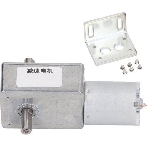 Moteur À Engrenage À Vis Sans Fin Cc, Basse Vitesse 25kg.cm 12mm, Double Arbre Autobloquant, Réduction De Boîte Réversible 12v 40 Tr/min