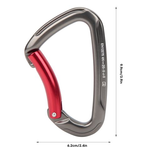 Mousqueton D'Escalade De Type D, Résistant À L'Usure, Roulement 25kn, Équipement D'Extérieur En Alliage D'Aluminium