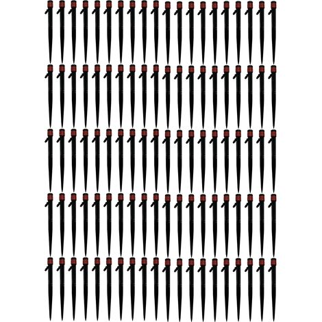 100 Pièces Émetteurs De Goutte-à-goutte 360 ​​degrés Débit D'Eau Réglable Goutteurs Pulvérisateur Pour Patio Pelouse Lit Système D'Arrosage 13 Cm/5.1in Rouge
