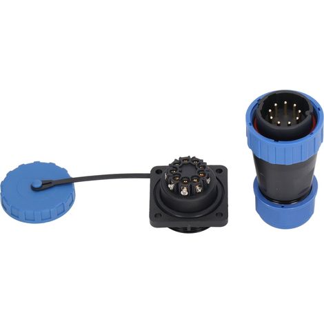 Connecteur De Prise Étanche 380v 45a Ip68, Puissance D'Aviation Sans Soudure, 9 Broches, Diamètre De Contact 1.8mm/0,07 Pouces