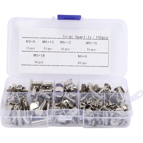Kit De Rivets À Vis Et Clous À Tête Plate, 160 Pièces, Pour Bricolage, Livre D'Album Artisanal
