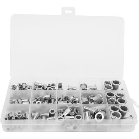 Jeu D'Écrous À Rivets À Grain Vertical En Acier Inoxydable, Combinaison M3/m4/m5/m6/m8, 150 Pièces