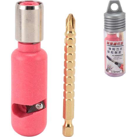 Outil De Torsion De Dénudage De Fil, Ensemble De Dénudeurs Électriques Professionnels De 2,5 Mm², Connecteur Rapide Portable Pour Perceuse Électrique