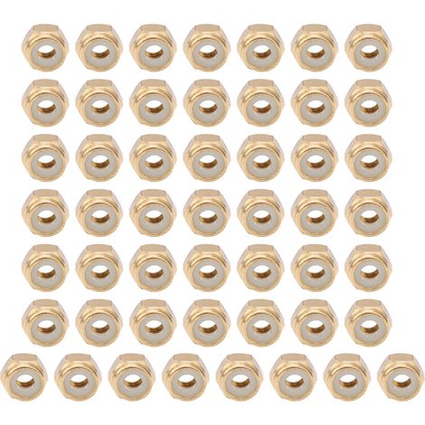 Écrou Autobloquant En Cuivre Pur, 50 Pièces, Accessoires De Quincaillerie De Fixation Antilâche Durables (m3)