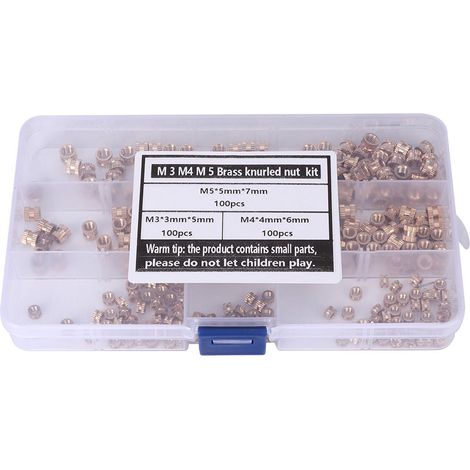 Jeu D'Écrous À Insertion En Laiton, 300 Pièces, M3 M4 M5, Écrous Moletés Thermofusibles, Anticorrosion Et Antirouille