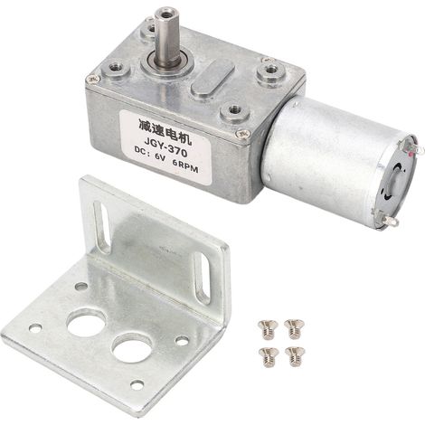 Moteur À Engrenage À Vis Sans Fin, Haute Torsion, Arbre Unique De 12mm, Autobloquant, Réduction De Vitesse Réversible, Turbine Cc Avec Base Fixe 6v 6rmp