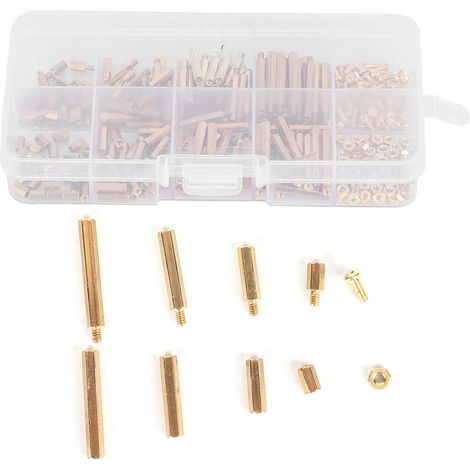 Kit D'Assortiment D'Écrous À Vis En Laiton, 320 Pièces, M2 Hex Pour La Galvanisation Des Communications