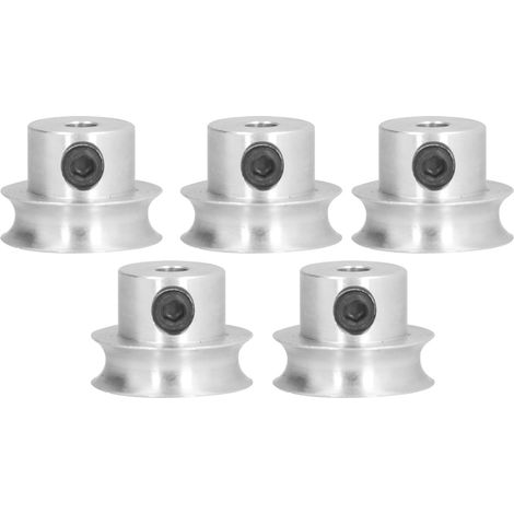Paquet De 5 Poulies Rondes Fixes À Vis Durables En Forme De V Avec Trou De 16 Mm De Diamètre Pour Transmission Par Courroie (ouverture 5401000400016 4 Mm)