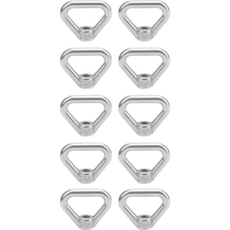 Écrou À Vis Argenté En Acier Inoxydable 304, 10 Pièces, Anneau Triangulaire, Fixation À Œil M8