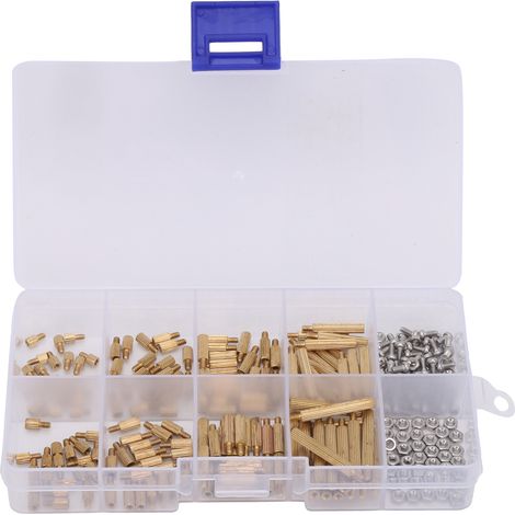 Kit D'Espacement D'Espacement, Boîte D'Assortiment D'Écrous, Fournitures Industrielles Filetées En Laiton M2 260 Pièces