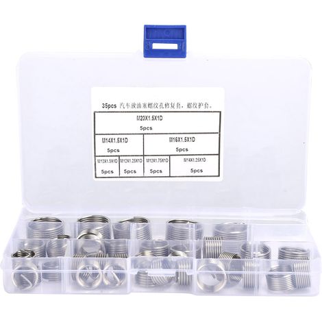 Kit D'Insertion De Réparation De Filetage De Bouchon De Vidange De Voiture, Ensemble D'Outils D'Insertion De Robinet 35 Pièces