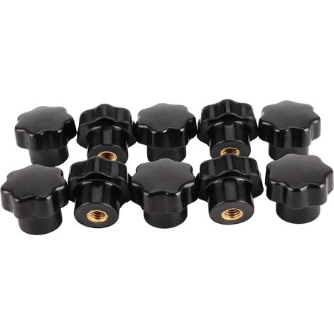 Poignée De Poignée 7 Étoiles Avec Filetage Femelle, Noyau En Laiton M6x25 Pour Machine-outil, 10 Pièces