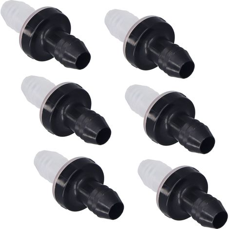 6 Pièces Clapet Anti-retour En Plastique Anti-retour 1 Voie En Ligne Pour Liquide Et Gaz 3/8 Pouces 10mm Diamètre D'Interface Cdps6 Pp Coque En Caoutchouc De Silicone Diaphragme