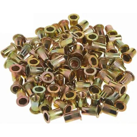 300 Pièces Ensemble De Combinaison Métrique Impériale D'Écrou À Rivets En Acier Au Carbone Zinc Plaqué Couleur M3-m8