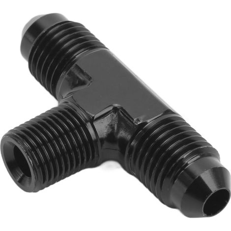 Adaptateur En T À 3 Voies, Connecteur En Forme De T, Raccord En Alliage D'Aluminium, Finition Anodisée Noire, 4an À 1/8 Npt