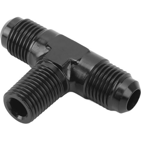 Adaptateur En T, Connecteur En Forme De T À 3 Voies, En Alliage D'Aluminium, Finition Anodisée Noire, 6an À 1/4 Npt