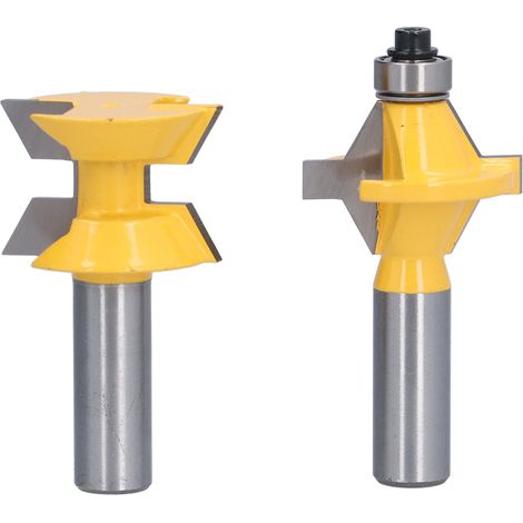 2 Pièces 1/2in Tige Routeur Bit 120 ° Langue Et Rainure Fraise Pour Panneau De Bois Armoire Boîte