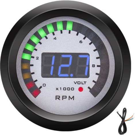 Tachymètre Numérique 52 Mm/2 Pouces 0-9999 Tr/min De Remplacement Pour Véhicules À Essence 12 V 4/6/8 Cylindres