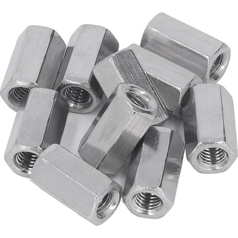 Écrou D'Accouplement En Acier Inoxydable 304, Connecteur De Tige, Fixation Hexagonale M8 Pour Trou De Maison, 10 Pièces