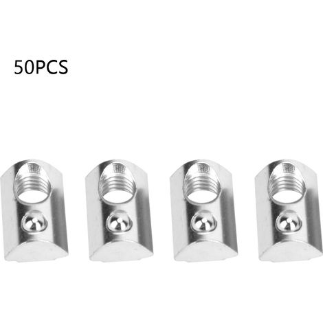 Écrous Élastiques Standard Européen, Profils En Aluminium, Fente En T, Attaches À Ressort (m8), 50 Pièces