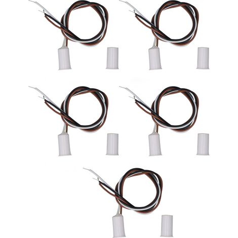 5 Ensembles De Commutateurs Magnétiques Encastrés Dc100v 10w No Nc Porte Fenêtre Reed Pour Système D'Alarme Contrôle D'Accès