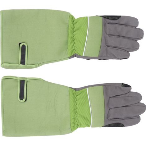 1 Paire De Gants De Travail De Jardin, Résistants Aux Coupures, Anti-perforation, Avec Protection De L'Avant-bras, Vert