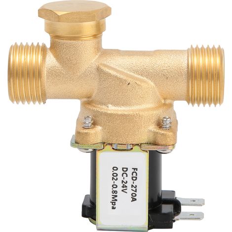 Électrovanne Électromagnétique En Laiton G1/2 ", Normalement Fermée, Interrupteur D'Entrée D'Eau (dc24v)