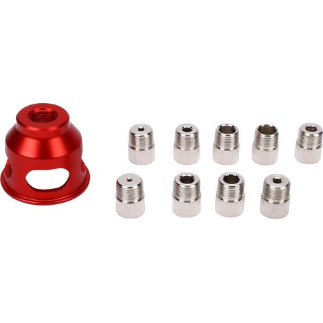 Guide De Perçage Vertical Pour Le Travail Du Bois, Outil De Perçage De Trous En Alliage D'Aluminium À 90 Degrés Avec 9 Bagues Pour La Menuiserie Rouge