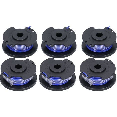 Lot De 6 Bobines De Fil Pour Coupe-bordure Ryobi 18v 24v 40v Nylon 3,4m Compatible Ac14rl3a