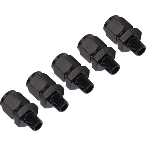 5 Pièces 6an Femelle À 1/4 Npt Mâle Adaptateur Raccord Tuyau Droit En Aluminium Pour Huile Liquide Essence