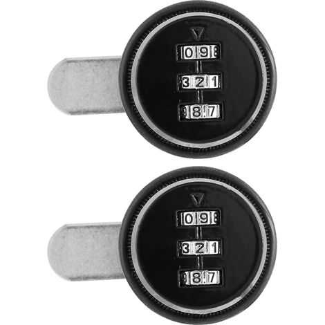 2 Pièces En Alliage De Zinc Mot De Passe Mécanique Code À 3 Chiffres Serrure D'Armoire De Boîte Aux Lettres Noir 20mm/0,79 Pouces