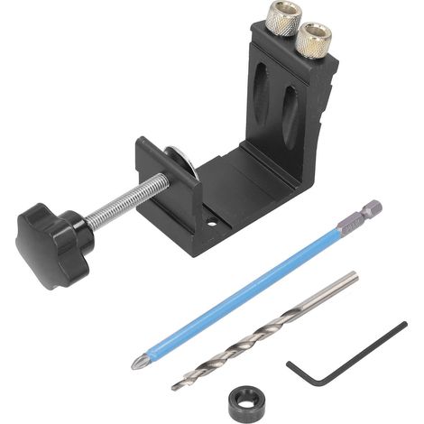Localisateur De Trous Obliques À 15 °, Localisateur De Trous Pour Le Travail Du Bois, Kit De Perçage De Chevilles, Accessoire De Menuiserie Noir