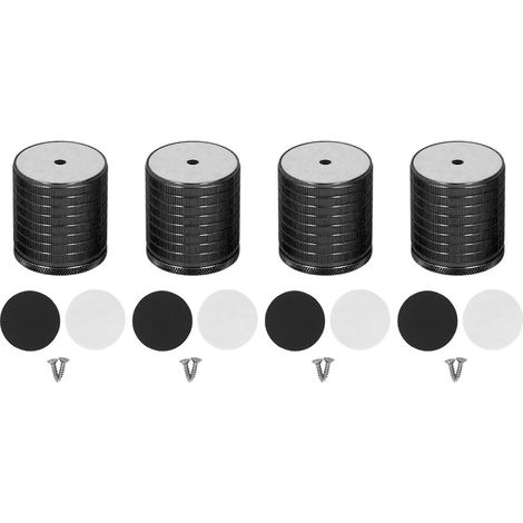 4 Pièces Rehausseur De Meubles 43-75mm Réglable Forte Charge En Alliage D'Aluminium Lit Robuste Noir