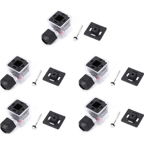 Prise 5 Pièces Étanche À La Poussière Transparente Avec Lumière Sans Câble Dc Pour Électrovanne (12 V)
