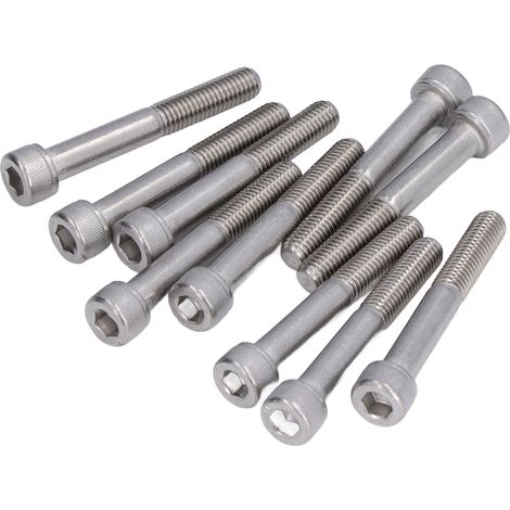Boulons À Tête Cylindrique En Acier Inoxydable A2-70, Douille Hexagonale Pour Machines Industrielles M10m10x70 10 Pièces