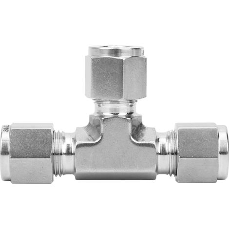 Connecteur De Virole De Compression, Té De Diamètre Égal, En Acier Inoxydable 316, Forgeage, Ss‑600‑3ф3/8